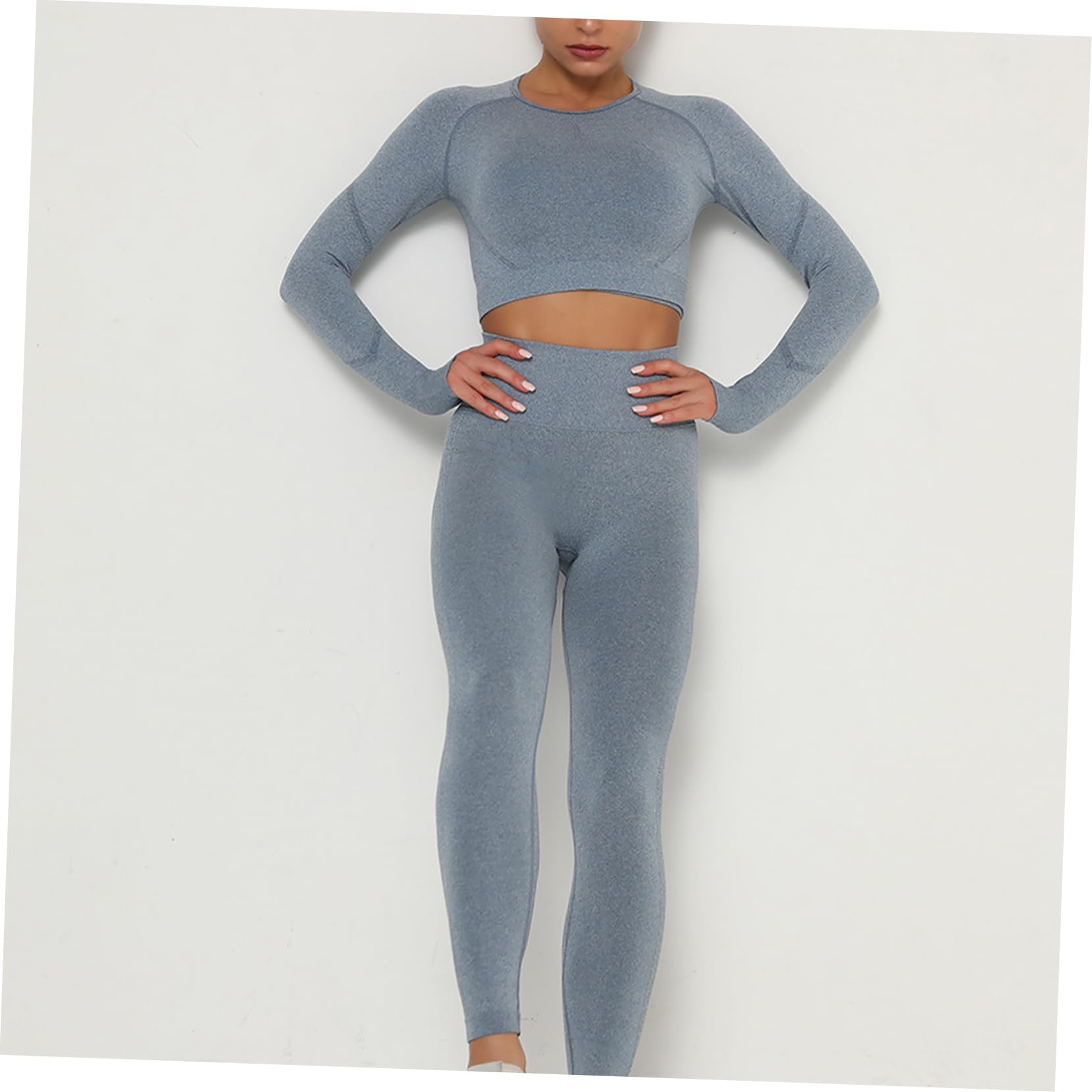VALICLUD Conjunto de Yoga sin Costuras Azul Talla L de Chinlon