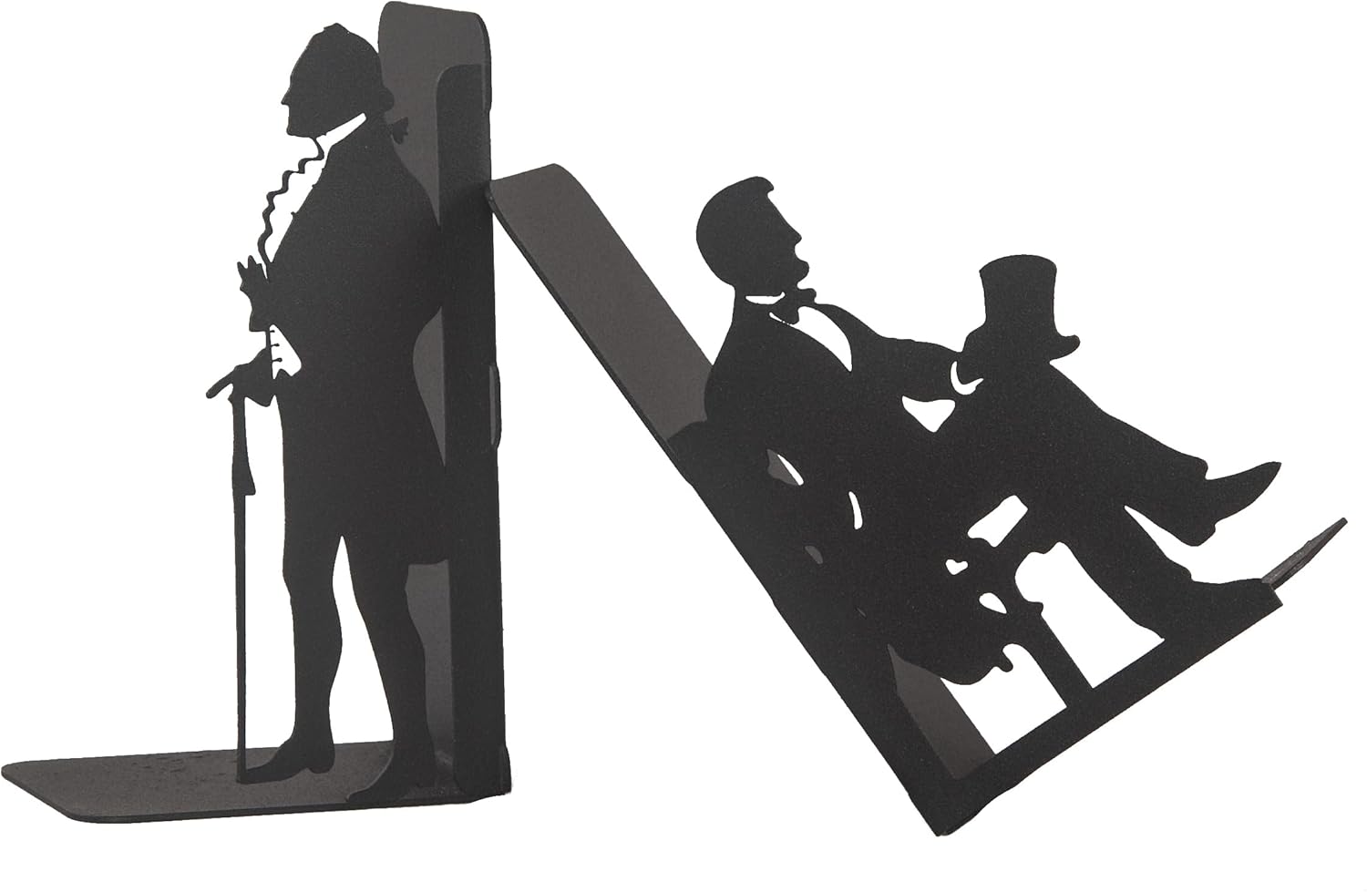 George Washington and Abraham Lincoln Bookends, American Icons Themed Book Stand, Decorative Greatest President Bookend, Presidential Silhouette Book Ends, Historical American Leaders Metal Bookend