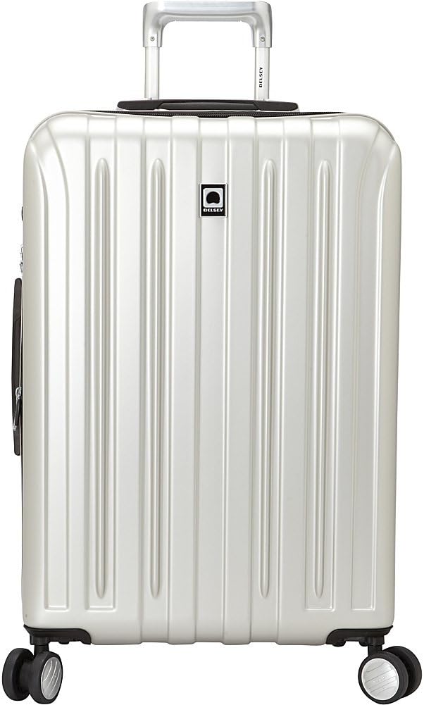 DELSEY PARIS Titanium Hardside Expandable Luggage with Spinner Wheels Checked Luggage, Black Cherry Red, Checked-Medium 25 Inch - Image 4