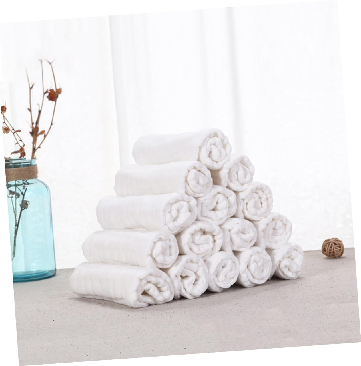 Alasum Pure Cotton Gauze Diaper Pads Reusable Baby Nappies for Newborns Size L 18X6.7 Inch Breathable Infant Diaper Liners Water Absorption Care for 0-2 Years
