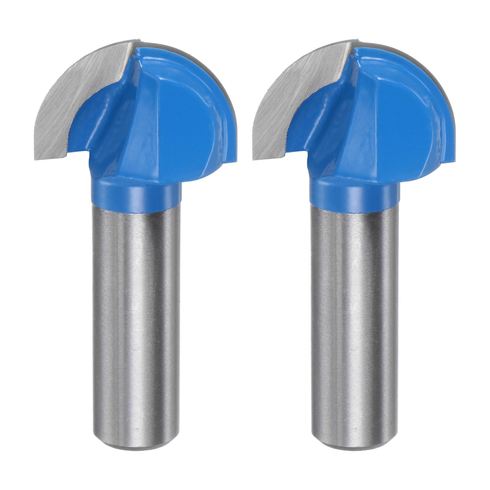 sourcing map 2pcs Router Bit Core Box 1/2 Shank 1-1/8 Inch Cutting Dia. Round Nose Router Bit 2 Flutes Carbide Cove Box Cutter for Carpentry Woodworking Milling Cutter Tool