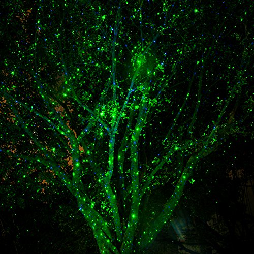 Image of Poeland Garden Lights Moving Laser Christmas Lights Firefly Star Projector for Home and Garden Blue /Green