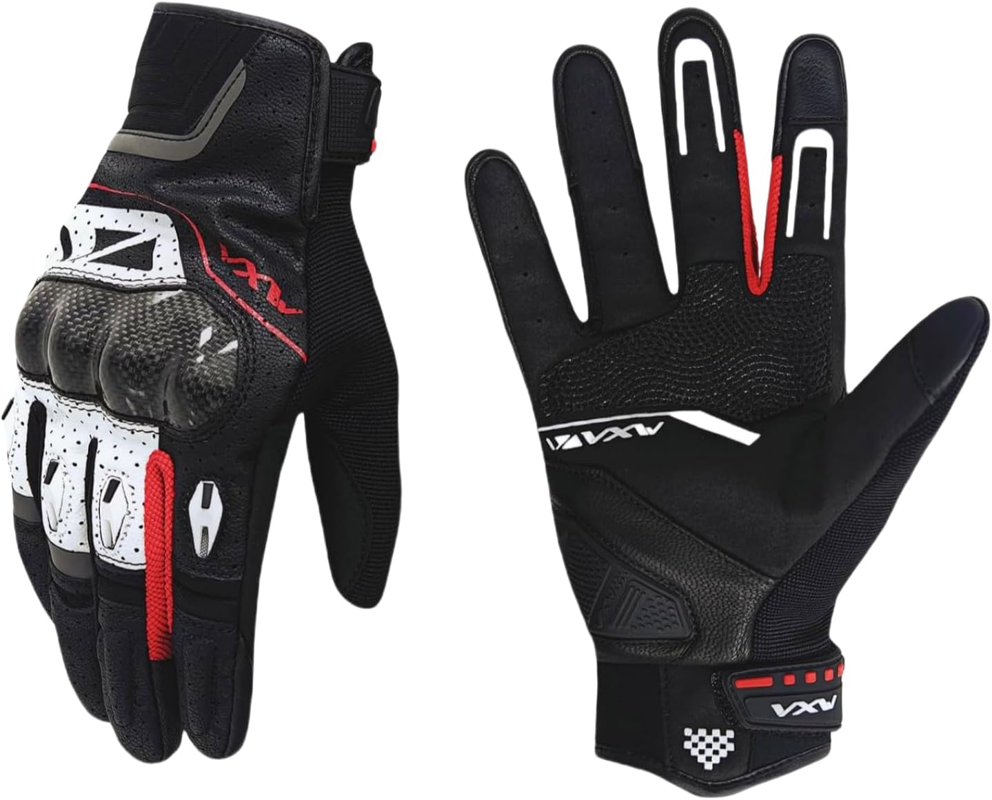 VXW Motorcycle Gloves for Men Women - with Palm Sliders&Knuckle Guards, Touchscreen Design, Faux Leather for Motorcross, Dirt Bike, MTB and Daily Riding