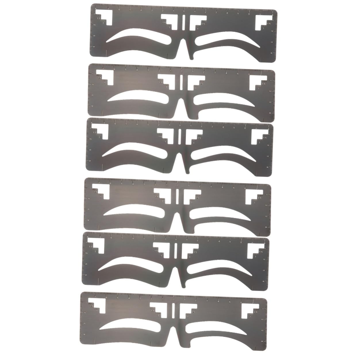 PLAFOPE 6pezzi Kit Stencil Per Sopracciglia Acciaio Inossidabile Guida Per e Misurare Sopracciglia Strumento Makeup Per Donne e Ragazze Design e