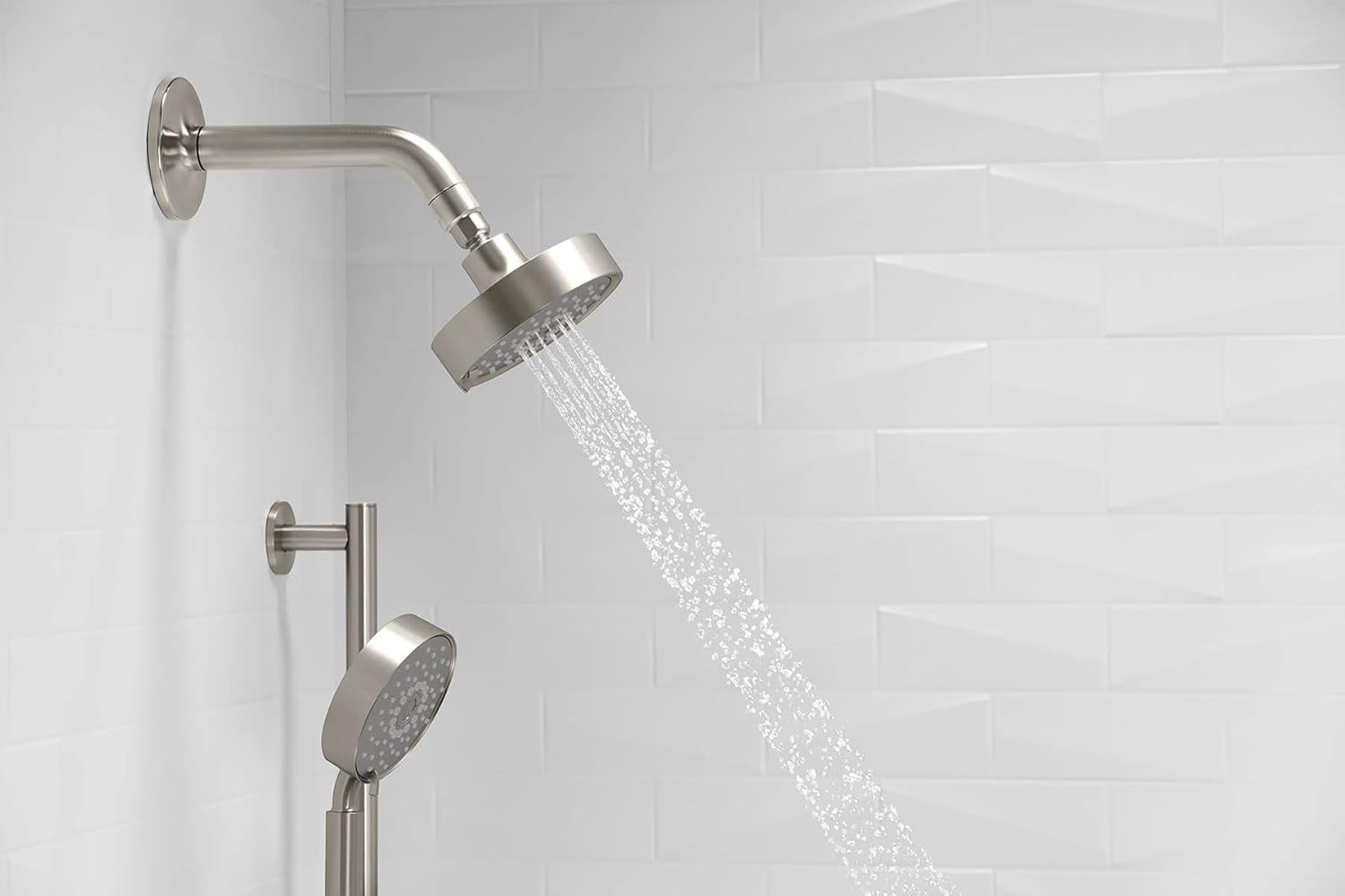 Purist 5.5" Vibrant Brushed Nickel Multifunction Showerhead with Three Sprays