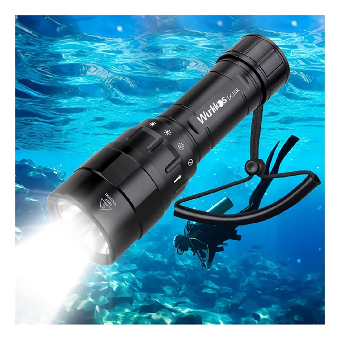 Wurkkos DL10R Dive Light,4500 Lumens Super Bright Scuba Diving Flashlight