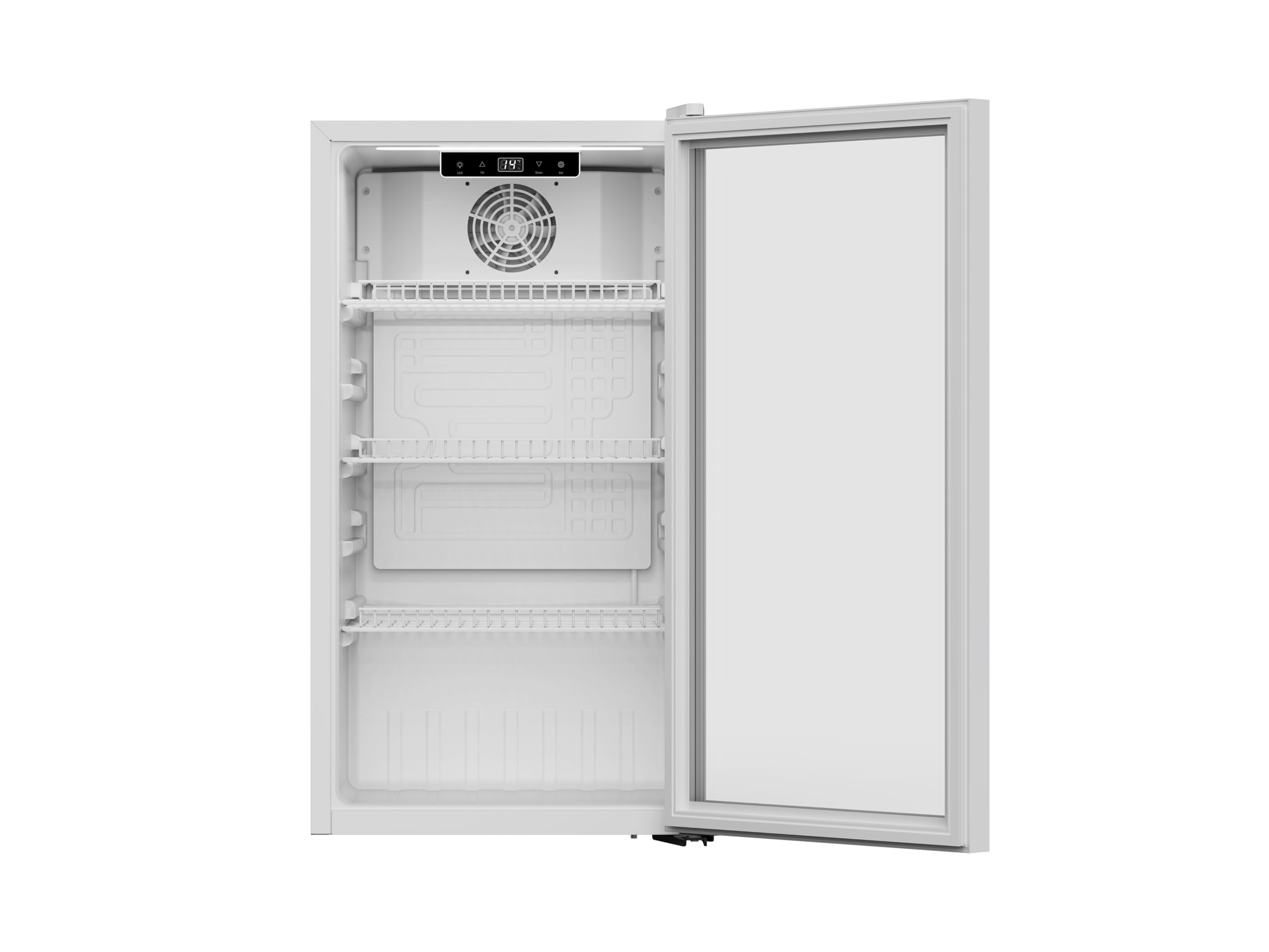 PKM GKS83W Flaschenkühlschrank 89 L Display Touch Control Umluft-Kühlung Blaue LED-Beleuchtung