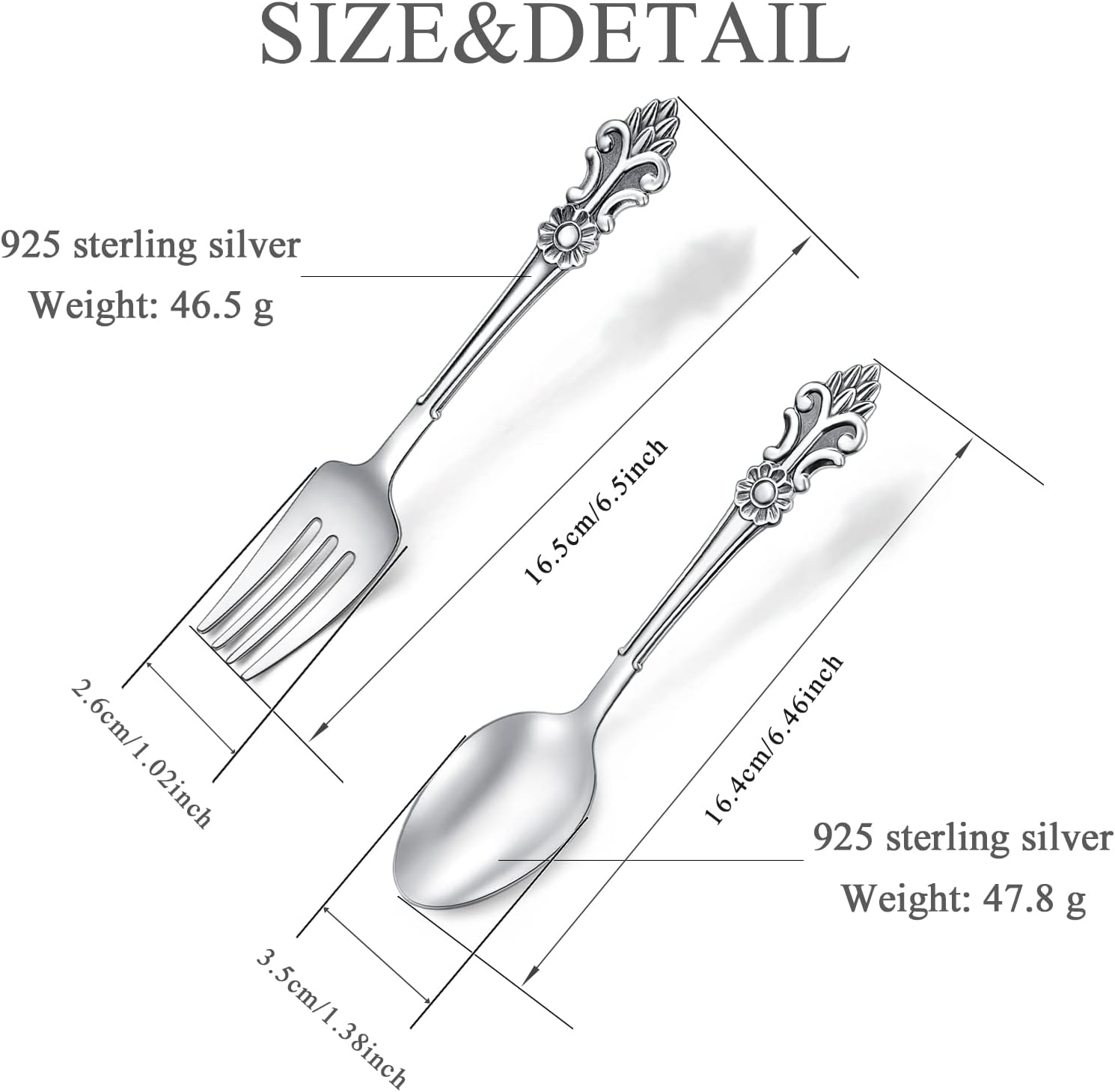 Buy 999 Silverware Set, Sterling Silver Flatware Set for 1, Royal
