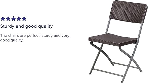 Miniatura 20 de Flash Furniture HERCULES Series - Silla plegable de plástico de ratán marrón con marco gris