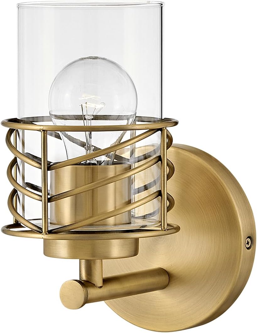 Hinkley Della Small Single Light Vanity, Lacquered Brass