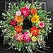 Wreaths for Front Door 24 Inch,Artificial Summer Spring Door Wreath with Dahlia Rose and Peony,Large Outdoor and Indoor Green Wreath for Farmhouse Home Porch Wall Door Decor