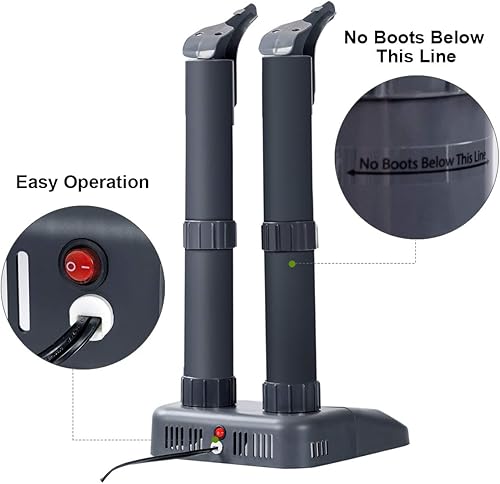 Miniatura 9 de COSTWAY Secador de botas, secadora eléctrica de zapatos y calentador con soplador de calor, secado rápido, protección contra sobrecalentamiento,