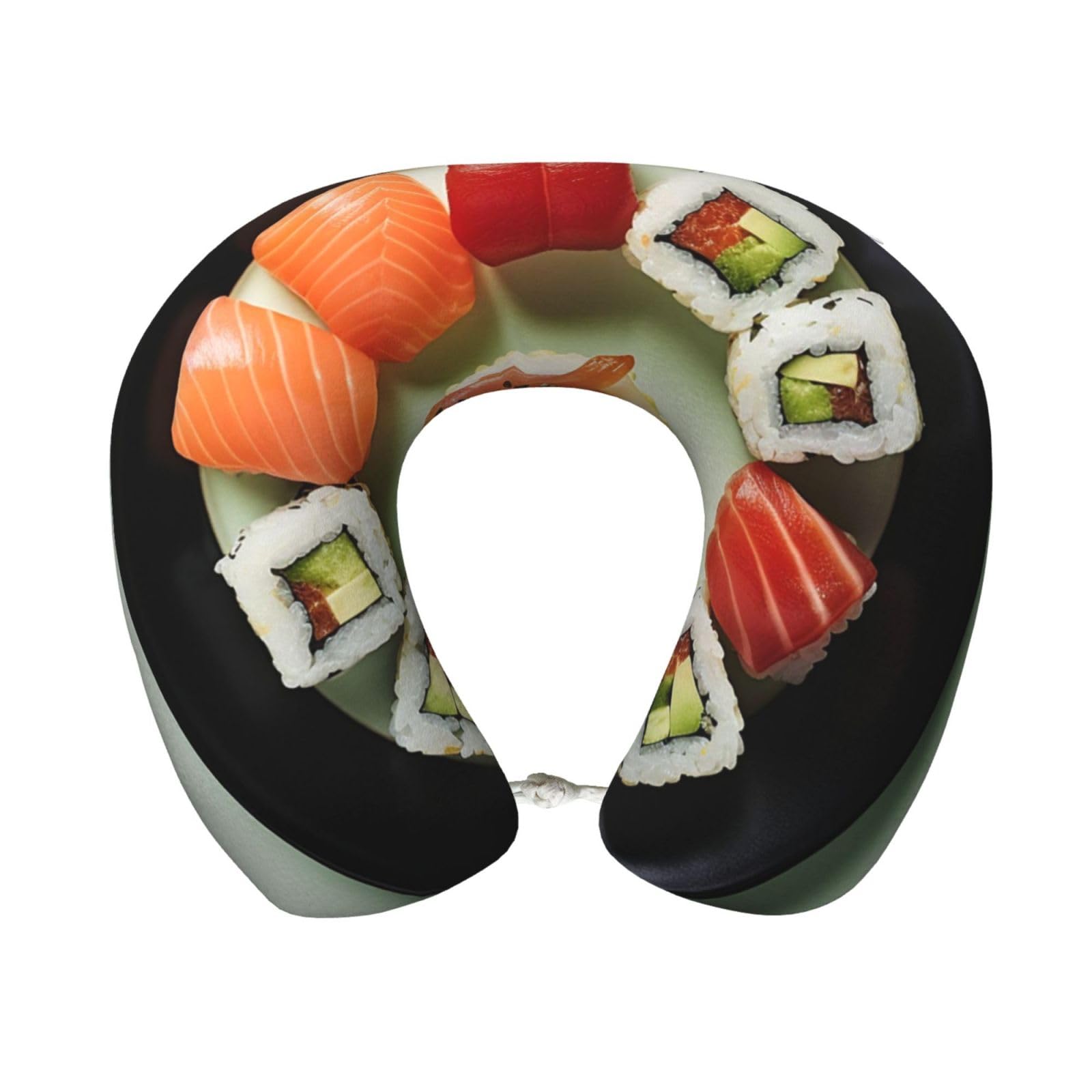 Neck Pillow Memory Foam Contour Pillow Sushi Travel Pillow for Sleeping Comfortable U Shape Pillows for Traveling Car Headrest Home Office Fits Most Neck Sizes