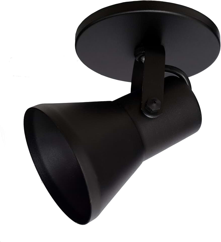 Spot Direcionável Sobrepor E27 - Luminária Moderna para Ambientes Internos, Ideal para Lâmpadas Par20 ou Bulbo LED (Preto)
