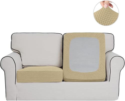 Vista 60 de Easy-Going - Funda de cojín elástica para sofá, funda de cojín protectora para asiento de sofá, suave, flexible con parte inferior elástica