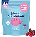 JoySpring Mood Munchies Saffron Gummies for Kids 4+ | Saffron Extract Supplement with GABA, Passion Flower & St Johns Wort | Sugar Free Vegan Brain Support & Kids Focus Gummies | Crafted in USA