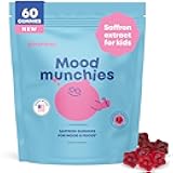 JoySpring Mood Munchies Saffron Gummies for Kids 4+ | Saffron Extract Supplement with GABA, Passion Flower & St Johns Wort | Sugar Free Vegan Brain Support & Kids Focus Gummies | Crafted in USA
