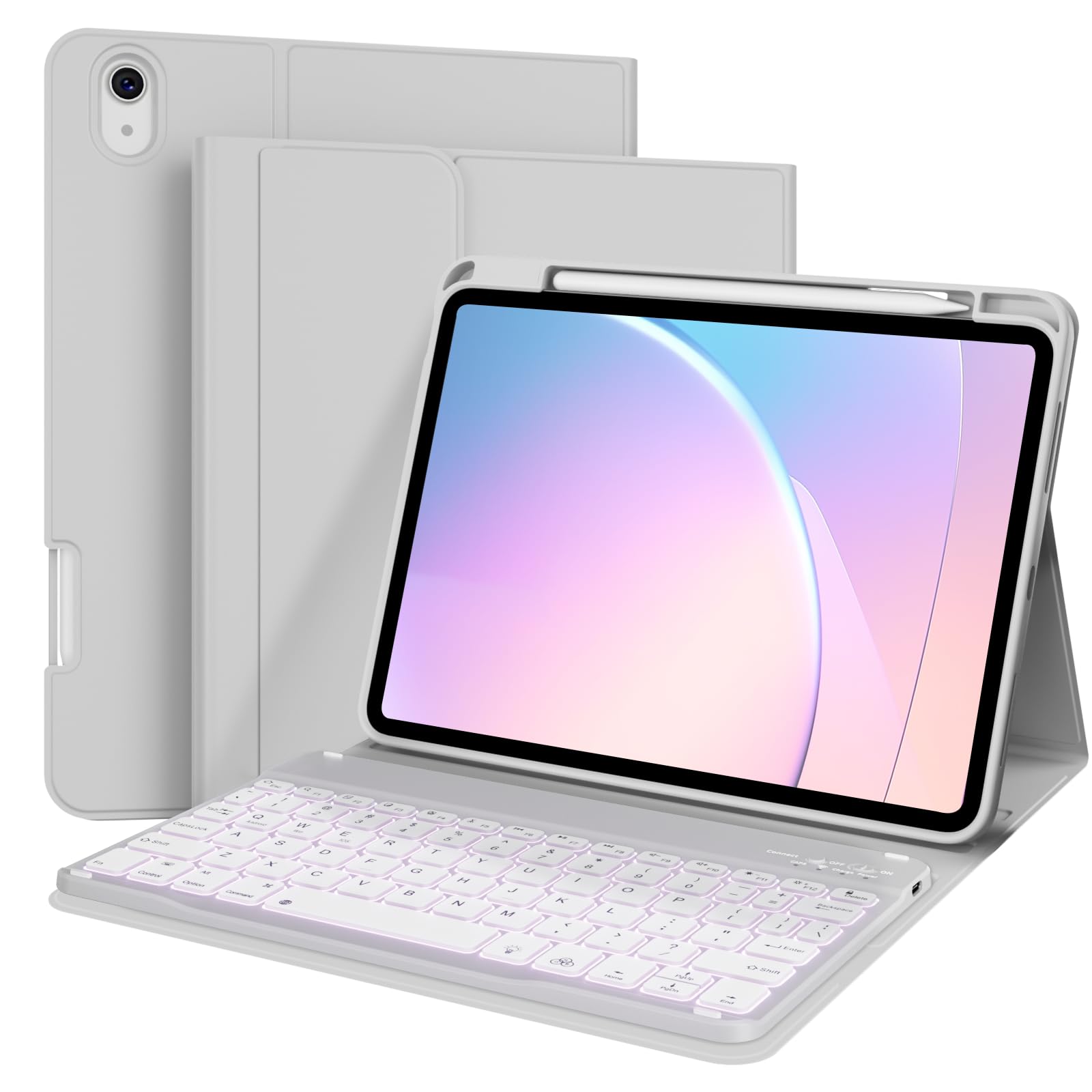 Kenke IPad Air 11-inch Case - Auto Sleep/Wake Trifold Stand With Pencil Holder For M3/M2 & 5th/4th Gen