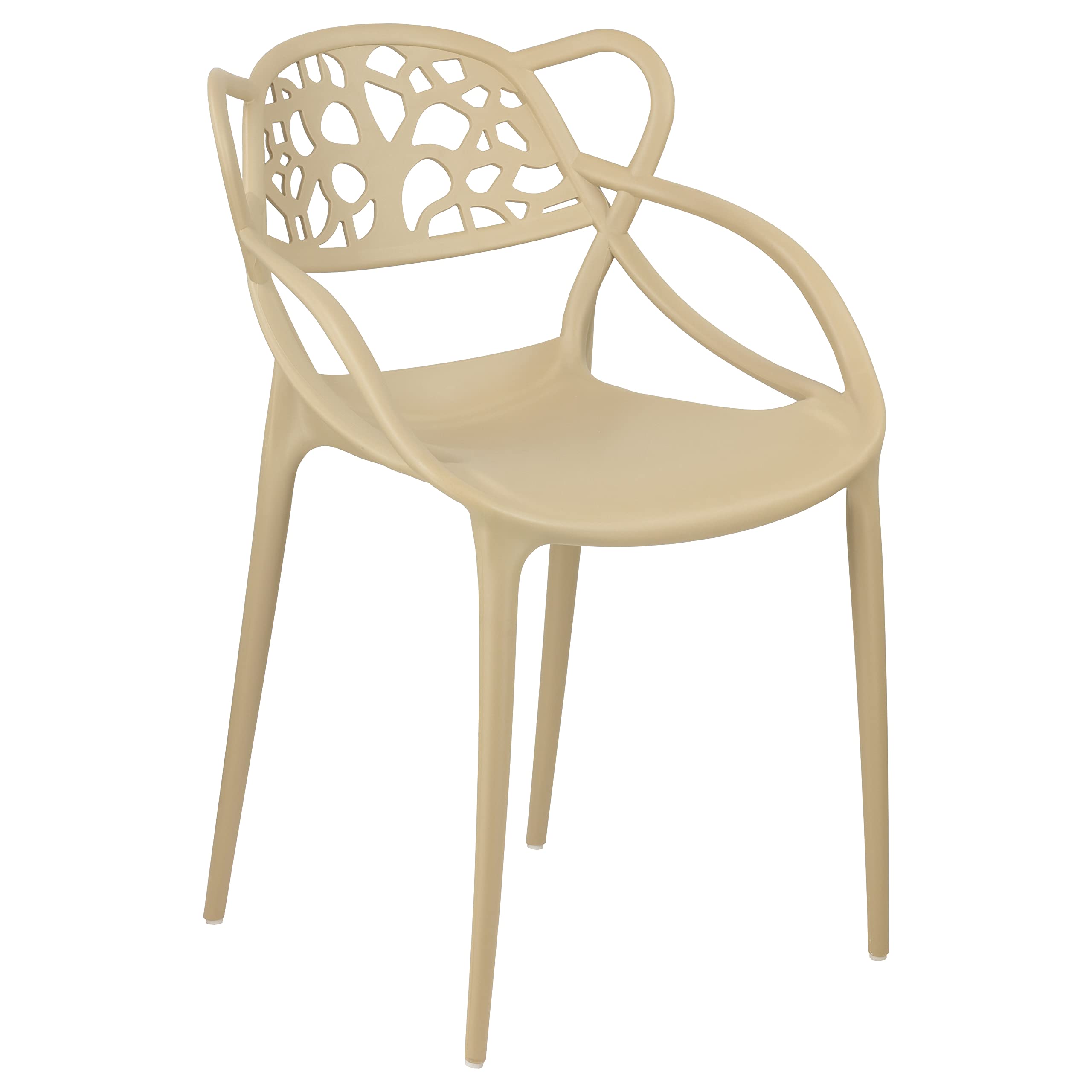 Totò Piccinni Sedia INFINITY TIMBER in Polipropilene Moderna Design Impilabile (Sabbia, 2)