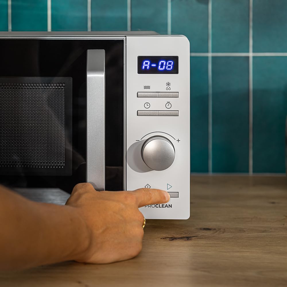 Cecotec Forno a Microonde Proclean 5010 Inverter White. 700W, Capacità 19 Litri, 5 Livelli di Potenza, Piatto Girevole da 245 mm, Timer 30 Min, 8 Programmi e Avvisatore Acustico