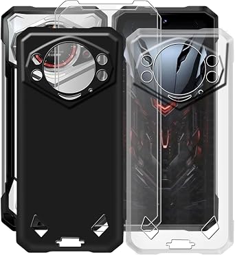 Phone Case for Doogee S200 6.72", WXPPJ Slim Soft Silicone Bumper Cover Shell Protection Case with 2 Pack Tempered Glass Screen Protector for Doogee S200-2 Pieces