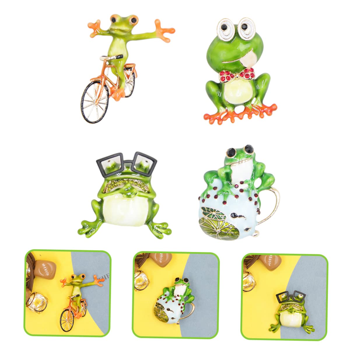 VALICLUD Frosch Brosche abstecknadeln trachtenbrosche Kopftuch Brosche Cartoon Tier Brosche Wäscheklammer Cartoon-Rucksäcke Stift Brosche aus Anstecknadel für Kleidung