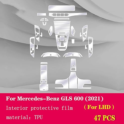Miniatura 2 de LAVIYE Película protectora invisible de TPU para consola central interior de automóvil, para Mercedes-Benz GLS X167 2021-2023