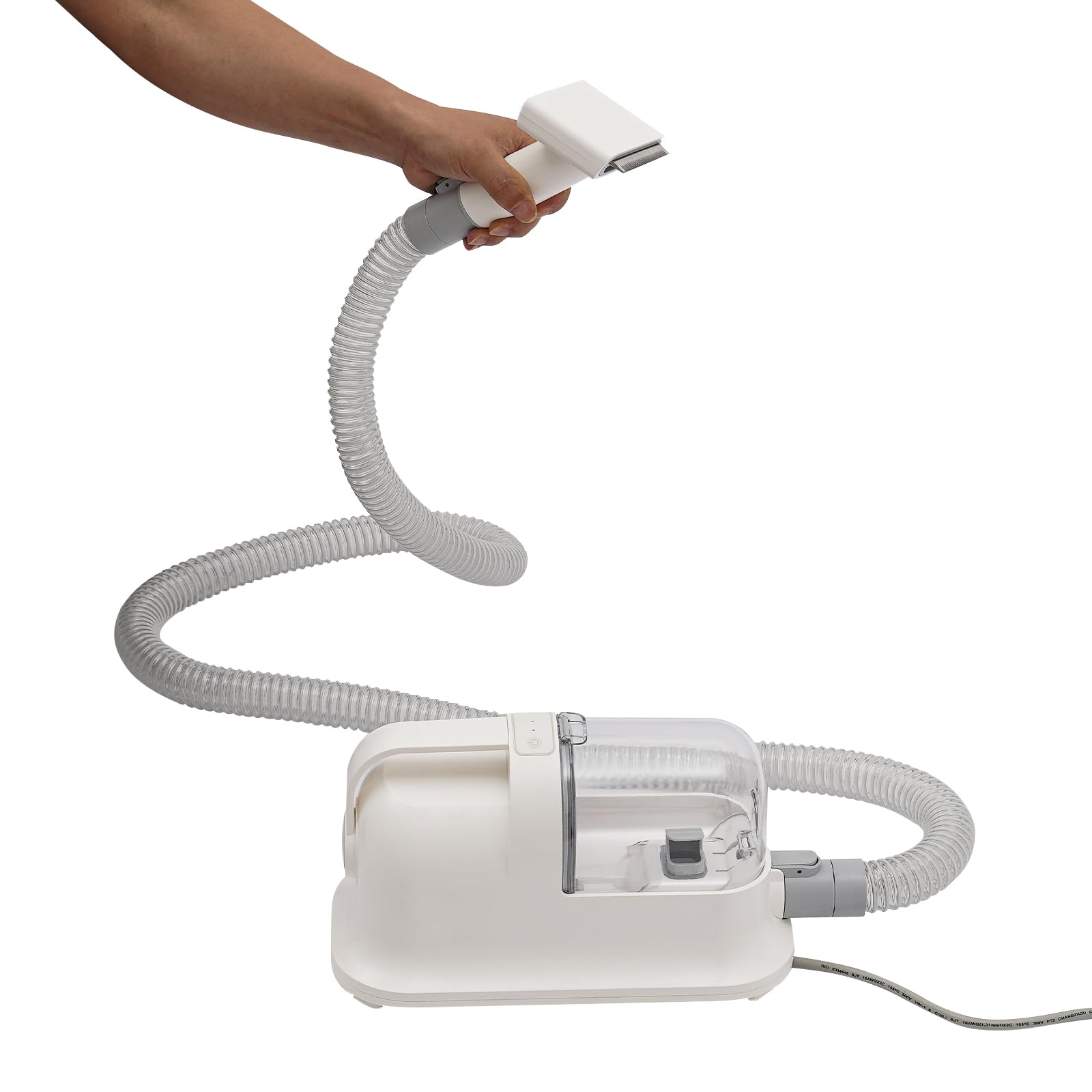 Juego de aspiradoras para mascotas, silencioso, cortapelos para perros y gatos, con tijeras eléctricas, cepillo para el cuidado del pelo, peine 11800 PA, aspiración de 1,4 l, juego profesional de