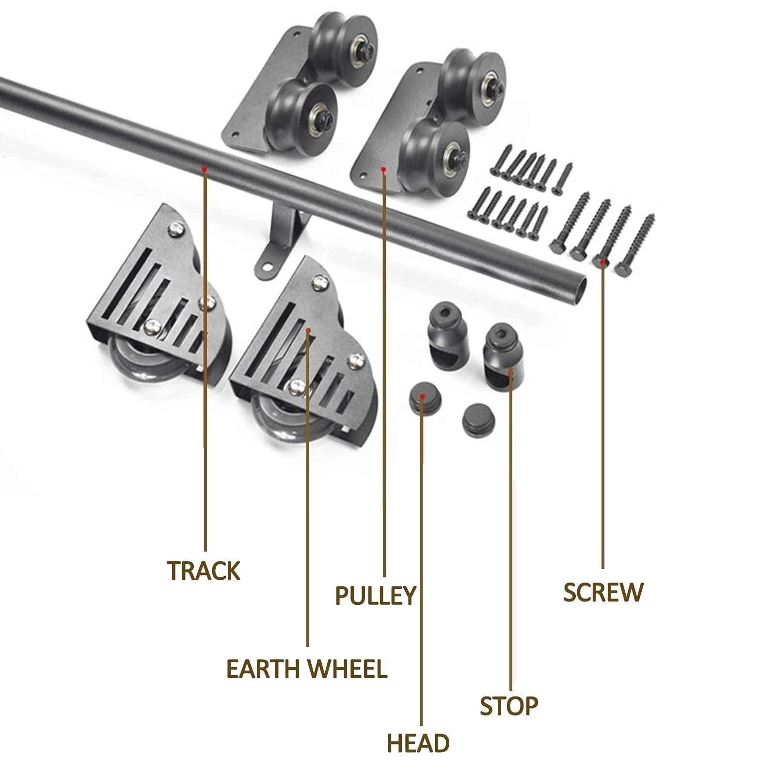 Kit Hardware per Binario Scorrevole con Scala per Biblioteca, Accessori per binari per Scale per librerie mobili con Ruote, Strumento di Spostamento della Scala in Acciaio al Carbonio