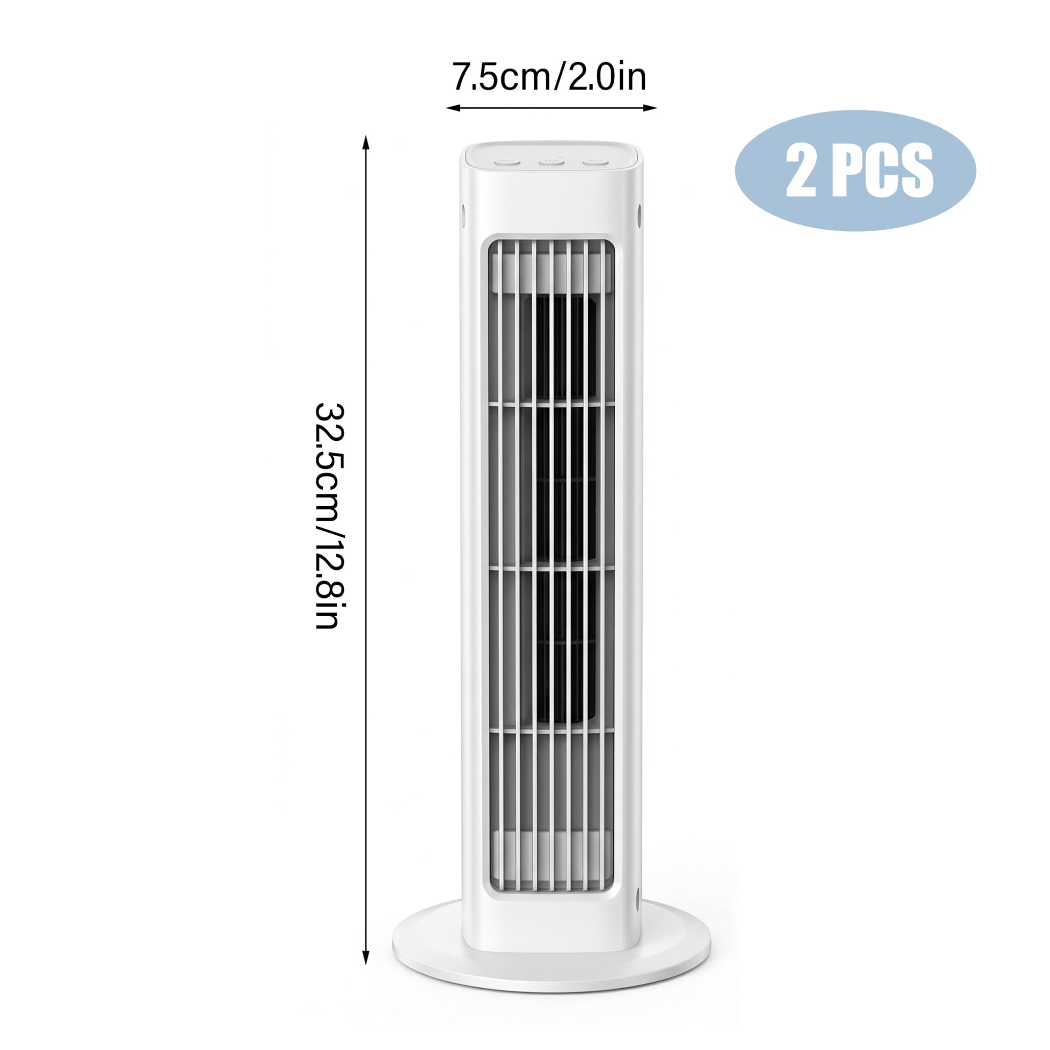 Juego de 2 ventiladores de torre oscilantes, ventilador de refrigeración portátil recargable con 3 modos de colocación y funcionamiento silencioso remoto para oficina en casa, blanco, torre de refr