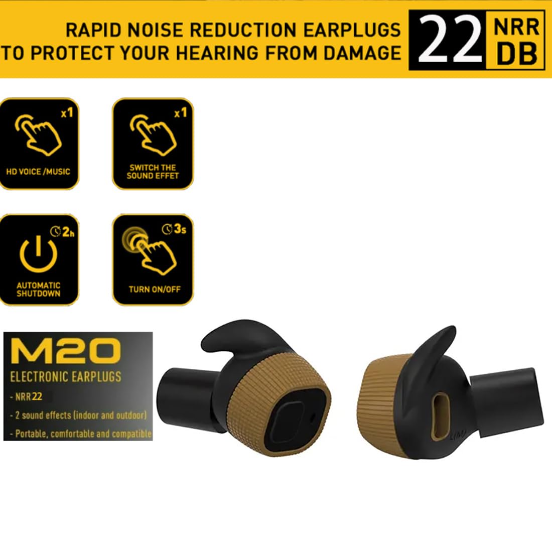 Amazon | OPSMEN EARMOR M20 エレクトロニック イヤープラグ 充電式