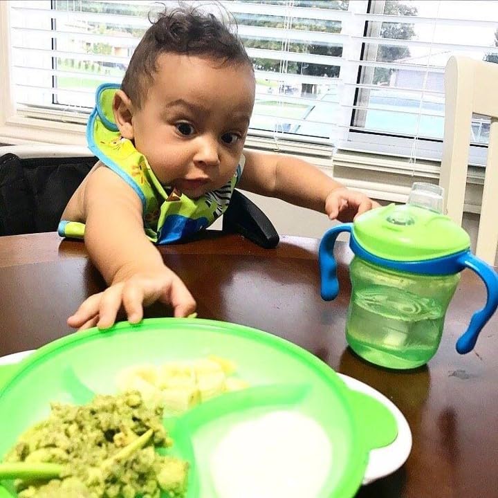 Miniatura 4 de Playtex Baby Sipsters Stage 1, popote y boquilla suave, kit de iniciación de entrenador - azul y verde, 2 unidades