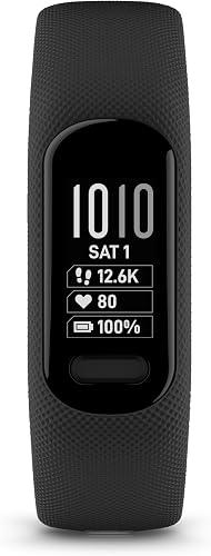 Garmin Vivosmart 5, Smart Health and Fitness Activity Tracker with Touchscreen, Black, Small/Medium