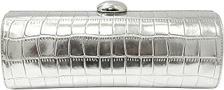 Women Vegan Leather Evening Handbag Crocodile Pattern Handle Clutch Purse Cross Body Envelope Bag