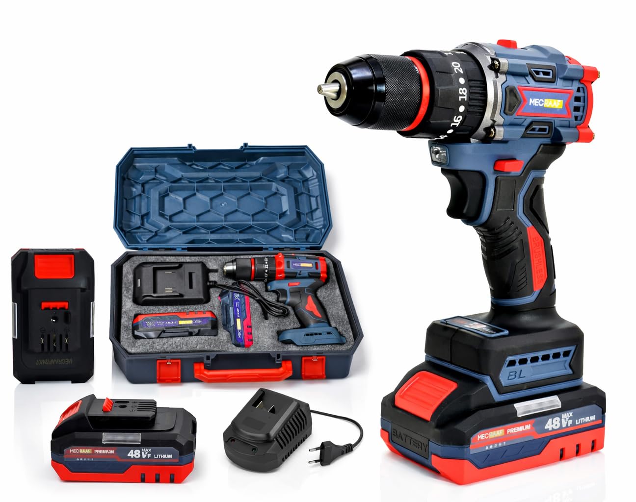 Metal Chuck Cordless 21V Drill Machine cum Screwdriver 50Nm Torque | Brushless Motor | Compact model | Handy weightless but powerful for Home Appliances | 6 months motor warranty-image-9
