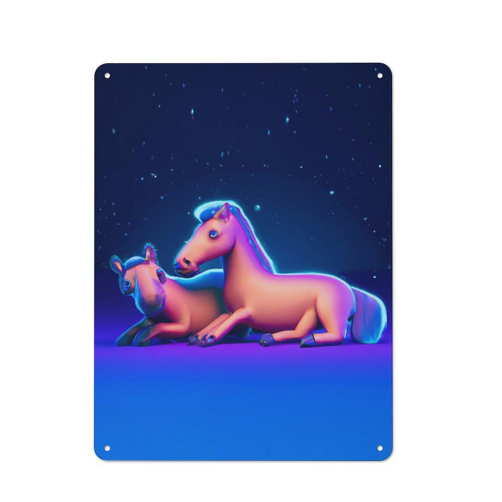 Junmoney Romantic Ponies 40X30cm Vintage Metal Plaque With For Garage Or Workshop, A Christmas Gift For People Styling Garage And Workshop