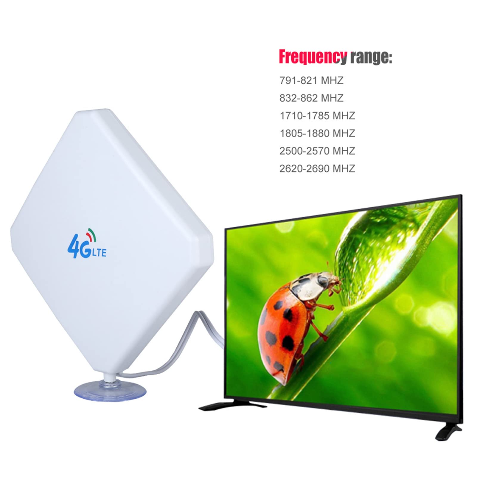 4G LTE 3G 4Hochleistung Antenne 35dBi Netzwerkverstärker, 4G LTE WiFi Router Signalverstärker Weiß
