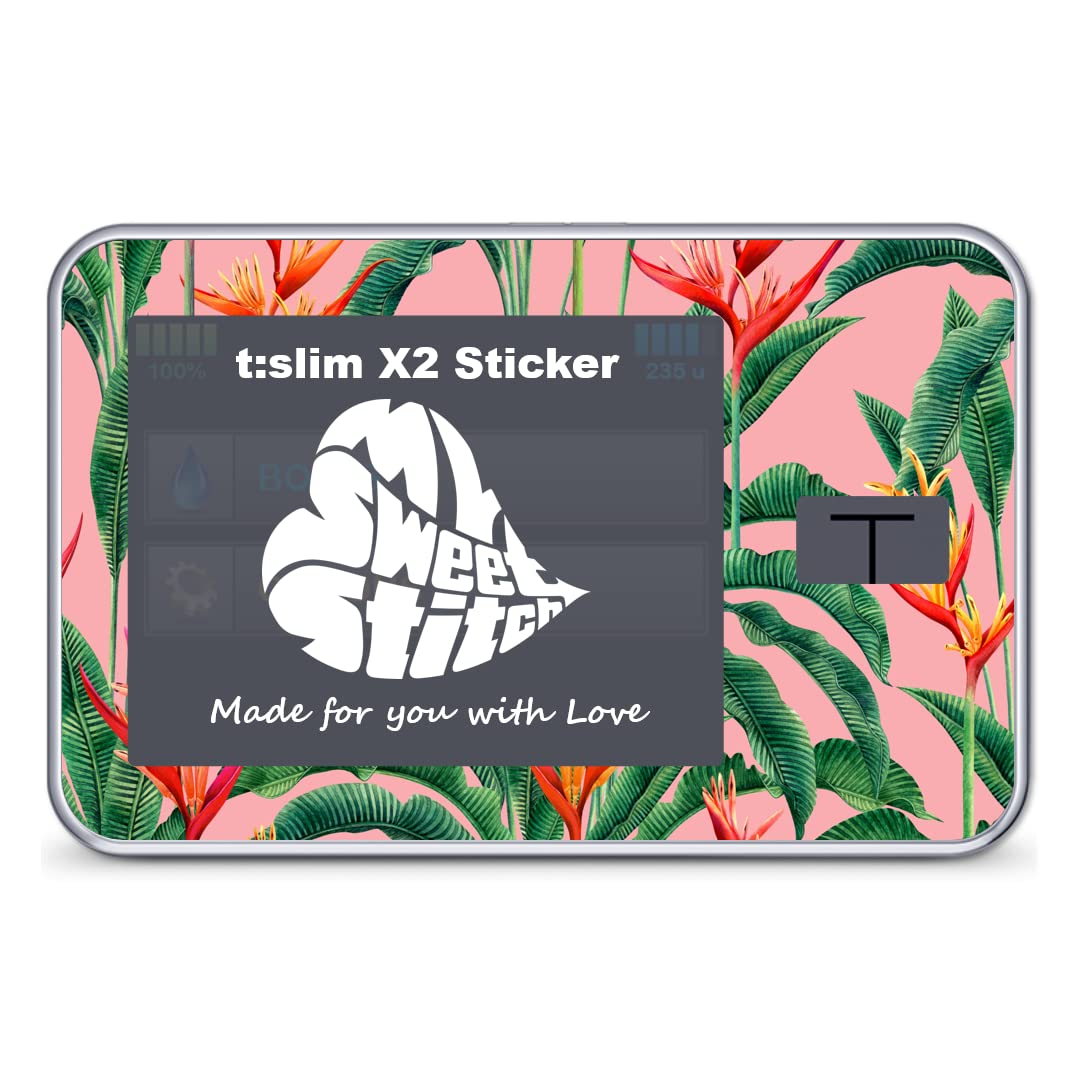 MySweetStitch, Tandem t:Slim X2 Sticker, Tropical Pink, Made in Germany, Multicolor
