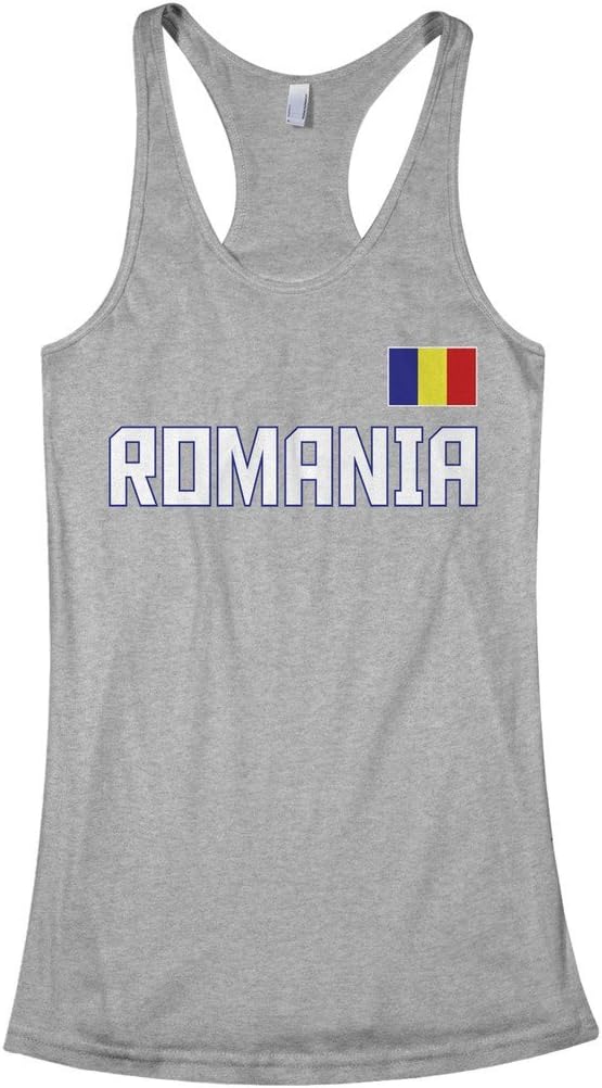 Threadrock Women's Romania National Pride Racerback Tank Top