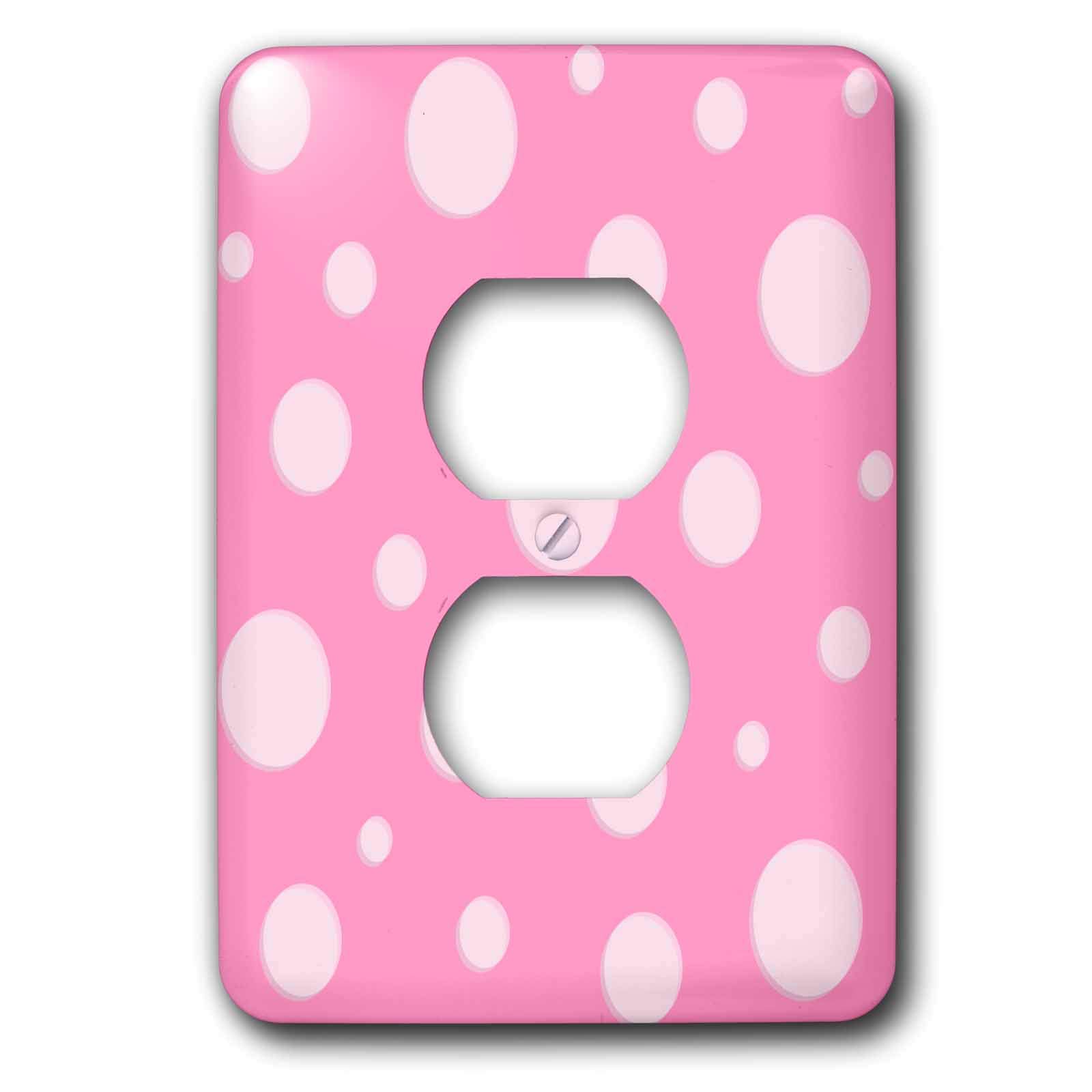 Cache 2 prises Motif bulles Rose avec impression haute definition couleur pastel