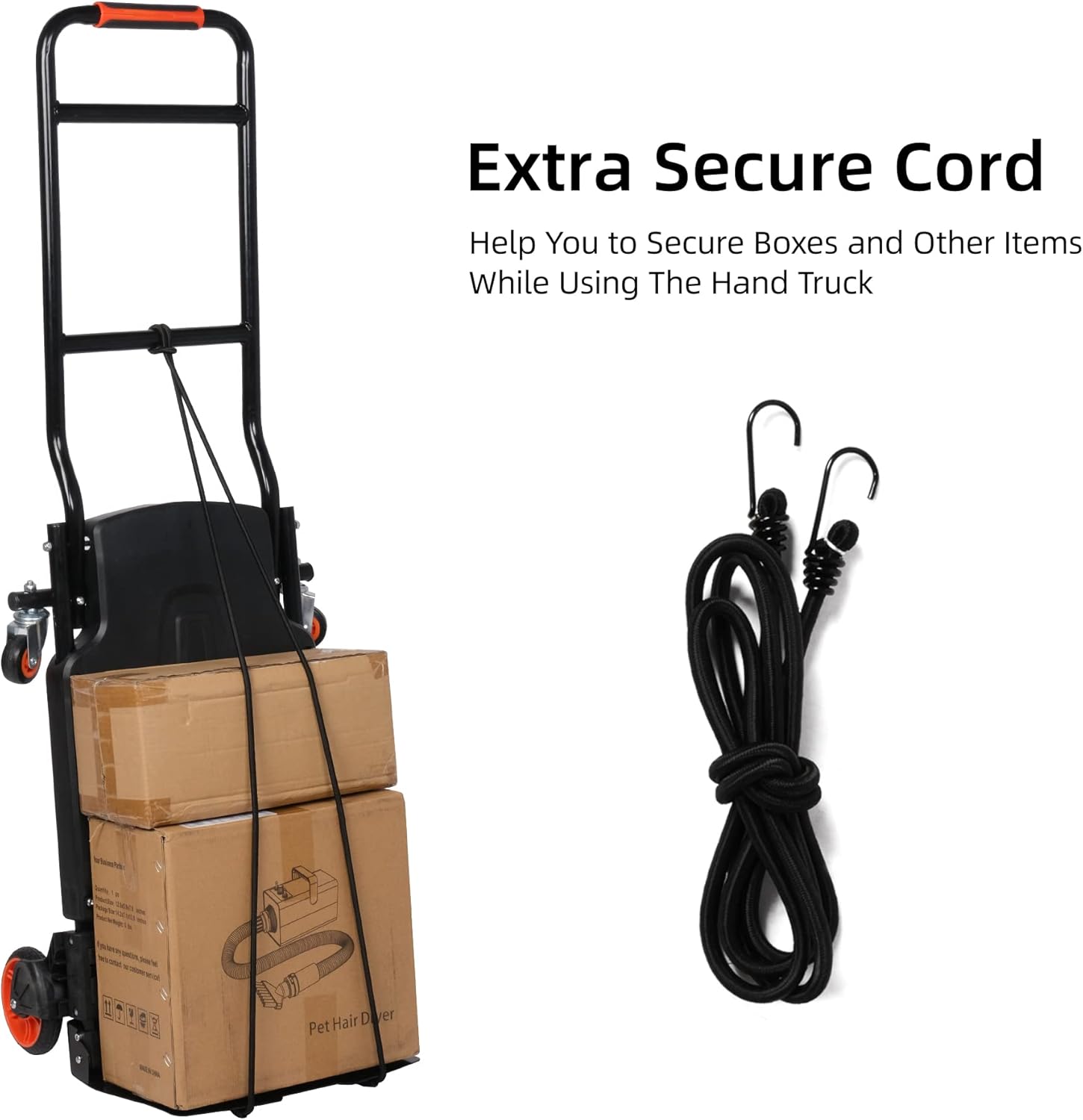 Folding Hand Truck 2 in 1 Platform Truck Cart Heavy Duty Folding Push Dolly for Moving One-Button Folding Dual-Purpose Design 330lbs Capacity Hand Cart Foldable Dolly Push Cart with Bungee Cord Black