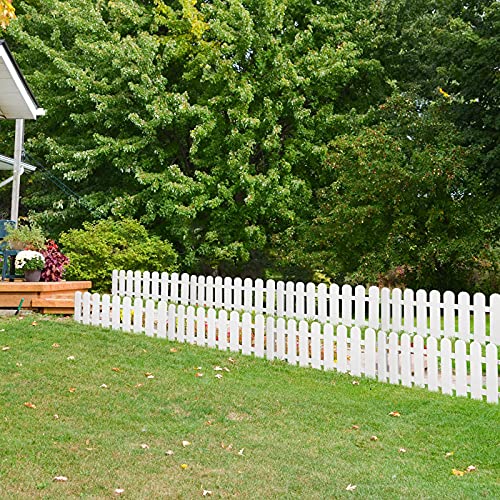 Scicalife Garden Picket Fence- Plastic White Edgings, Grass Lawn Flowerbeds Plant Borders, Outdoor Lawn Patio Guard, Decorative Landscape Path Panels- Pack of 4 - Thumbnail 6