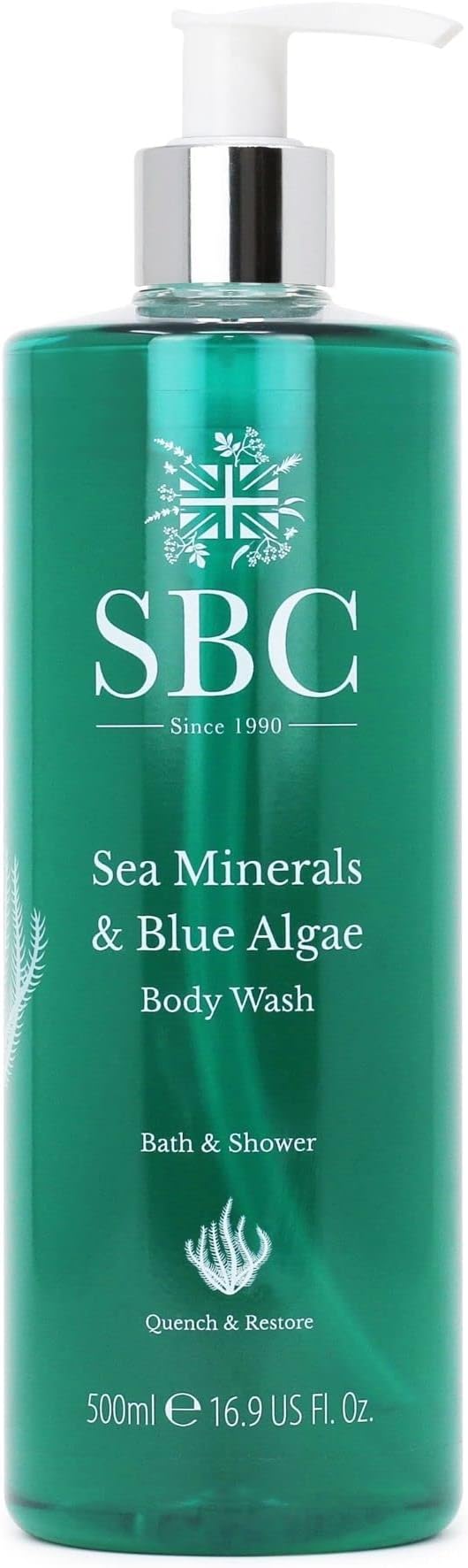 Skincare Sea Minerals & Blue Algae Body Wash - 500ml | Cleansing Shower Gel For Men and Women | Vegan Shower Gel | Hydrating Bath And Shower Body Wash