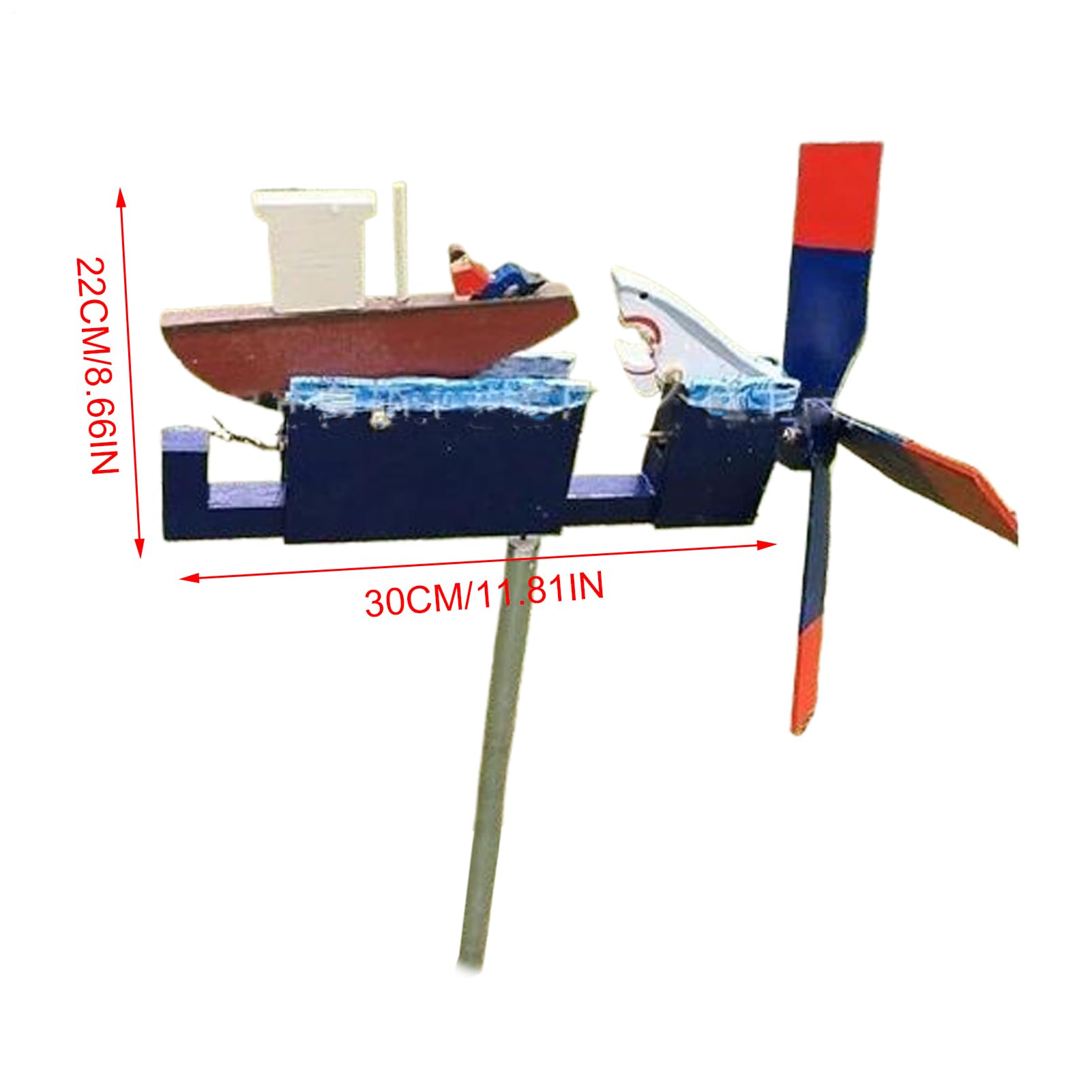 Wiatrak z bia?ego rekina, Ja-ws Disaster Whirligig, Yard Art Wind Spinner, ?wietny prezent, szeroki zakres zastosowa?, 150 g, podwórko, trawnik i do u?ytku zewn?trz