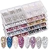 1 Box Crystal Nail Art Rhinestone Gold Silver Clear All Color Flat Bottom Mixed Shape DIY Nail Art 3D Decoration in 6cell Pot - (Color: Red) #2