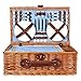 Schramm® Cestino da Picnic in Vimini per 4 Persone Selezionabile con o Senza Manico Cestino da Picnic in Vimini Coperta da Picnic, Größe:rechteckig