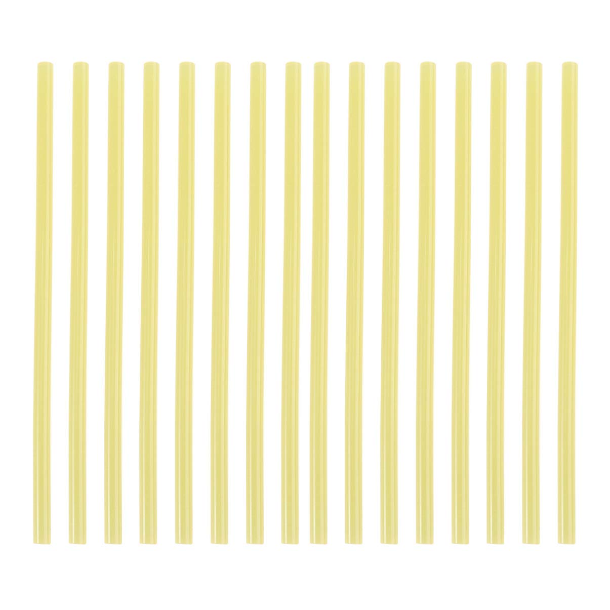 Uonlytech 100 Pièces Bâtons de Colle Chaude Thermofusible Colle Adhésive Jaune Flexible et Pratique pour Réparations à et Bricolage