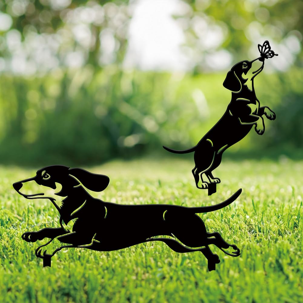 Décoration de jardin teckel résistante pour animer votre pelouse