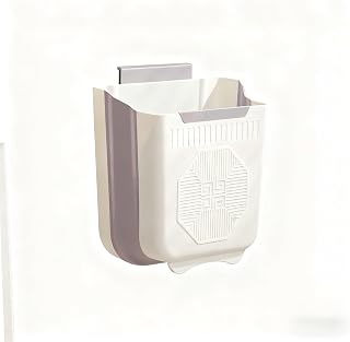Under Sink Trash Can, Countertop Food Waste Bin, White and Gray, Kitchen Bathroom RV Garbage Container