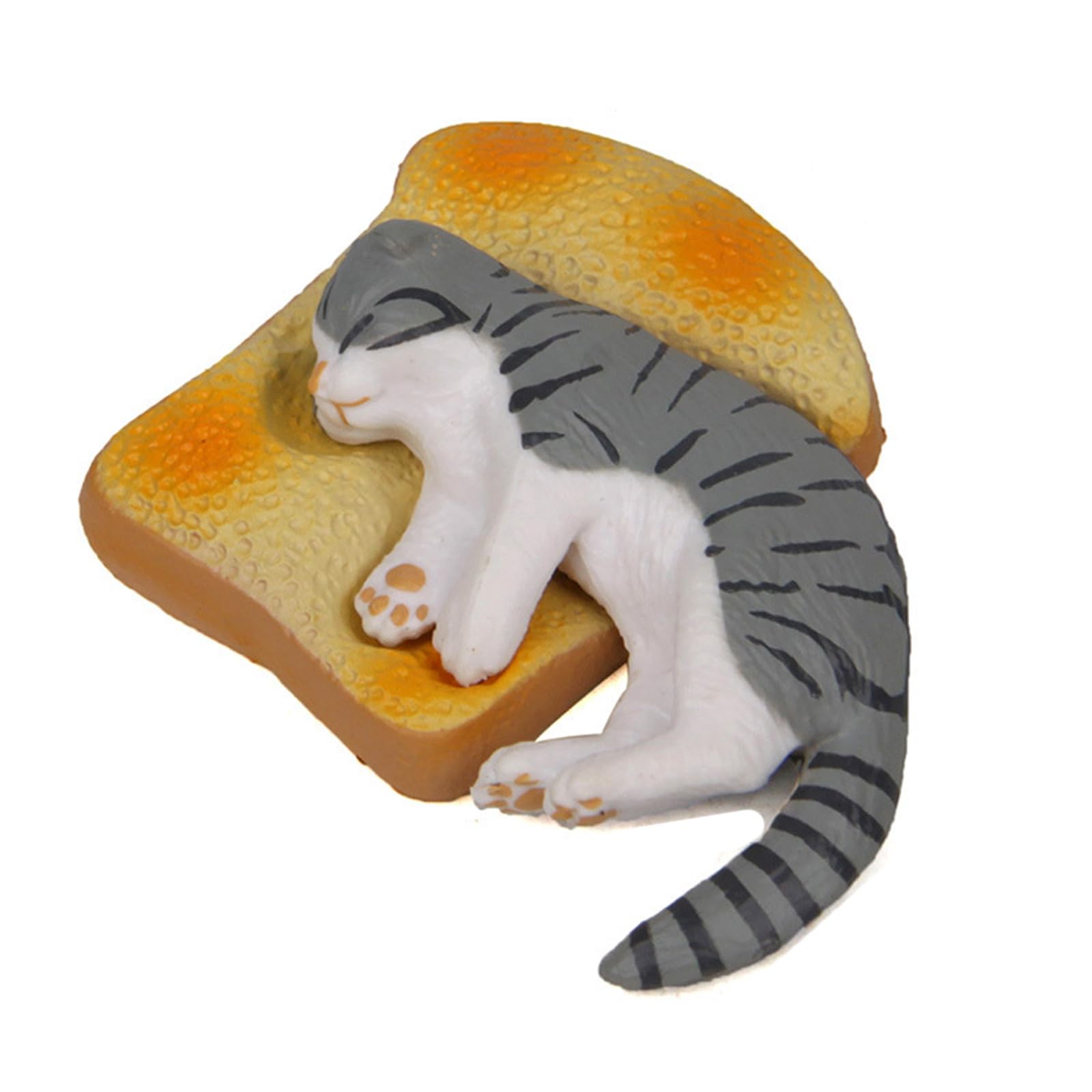 Osniyaw Grey Toasts, Bread, Pillow And Cats, Miniature Figure, Creative Pvc Statue, Ornaments For Nursery Decorations, Photography Props, Funny Cat Statue